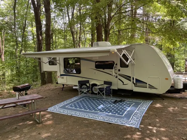 Delivered everything you need to explore RV Rental trailer Blue Jay Getaway located at Kindlewood Camping in the Berkshires of Western Massachusetts